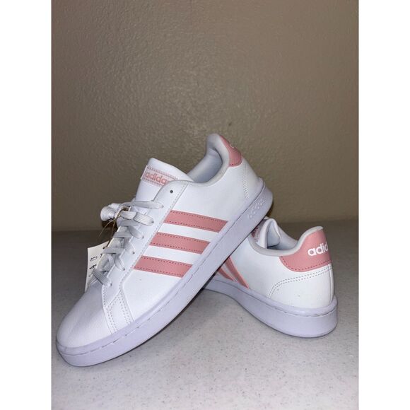 Adidas Grand Court Women’s Sneaker White Wonder Mauve Pink Size 10 – New w/ Tags - Picture 1 of 6